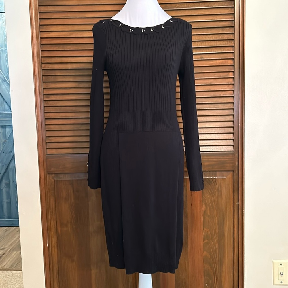 EST 1946 Black Ribbed Long Sleeve Sweater Dress size S